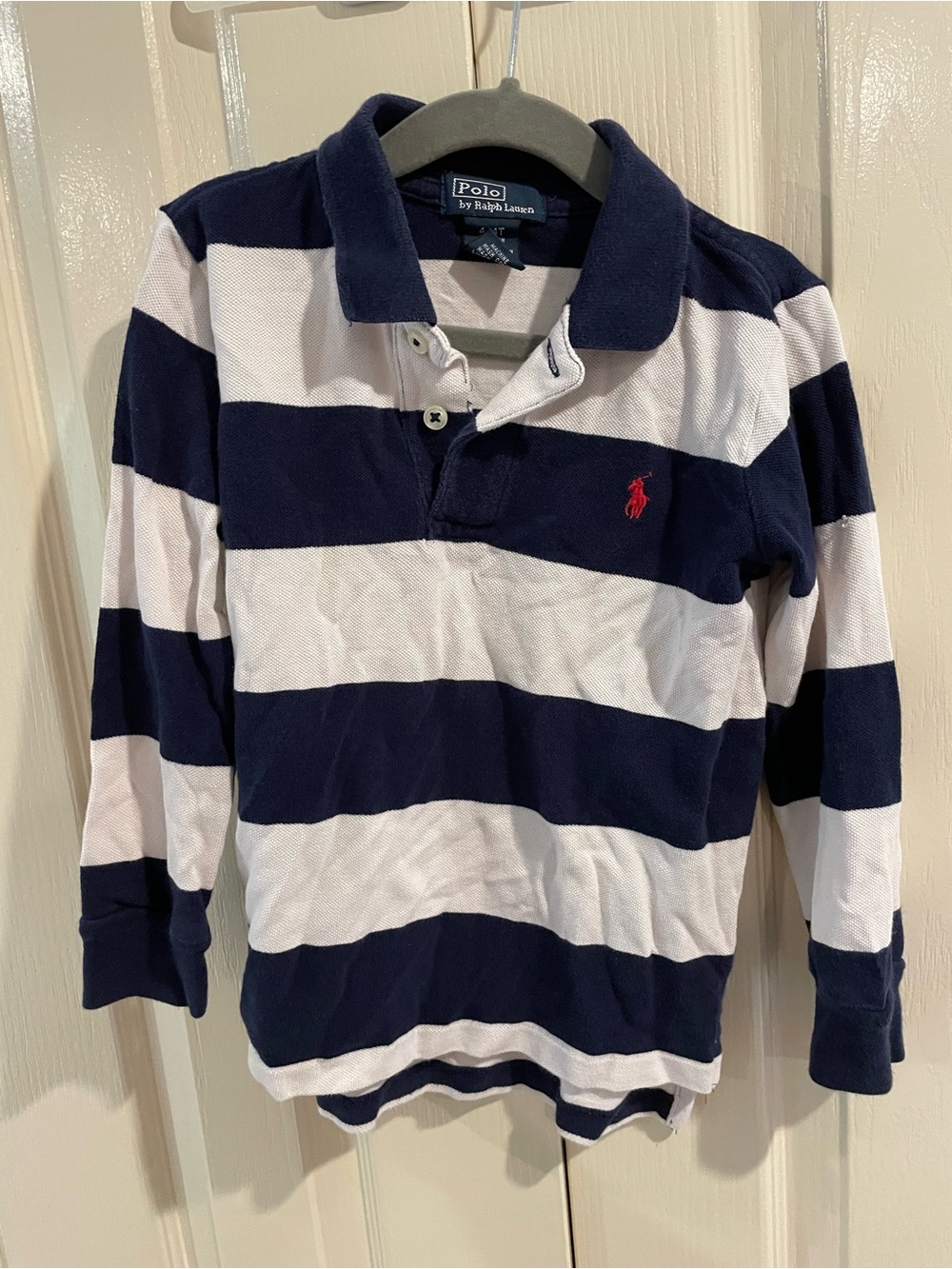 Polo by Ralph Lauren Boys' Navy & White Stripe Long-Sleeve Polo Shirt